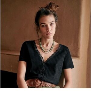 Sezane Sophie T Shirt in Black XS